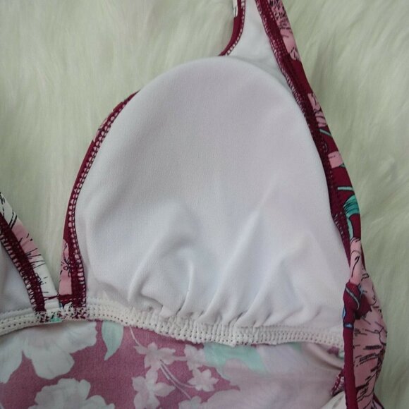 NWT Apt 9 Flora & Fauna Tankini Halter Swimsuit Floral Peplum Style S - Picture 8 of 9